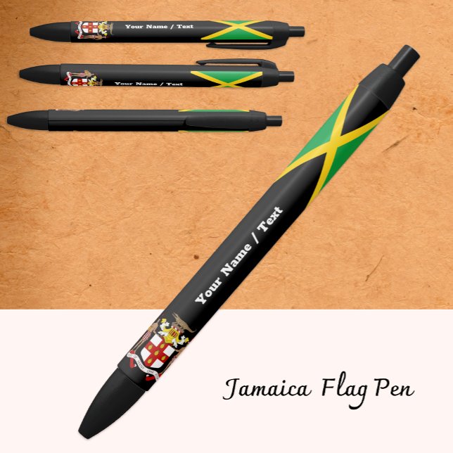 Jamaican Flag Pen, Jamaica / Personalized Black Ink Pen (Creator Uploaded)