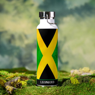 Jamaican Flag Personalised Water Bottle