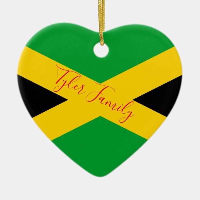 Jamaican Flag| Personalized Christmas Ornament (Front)