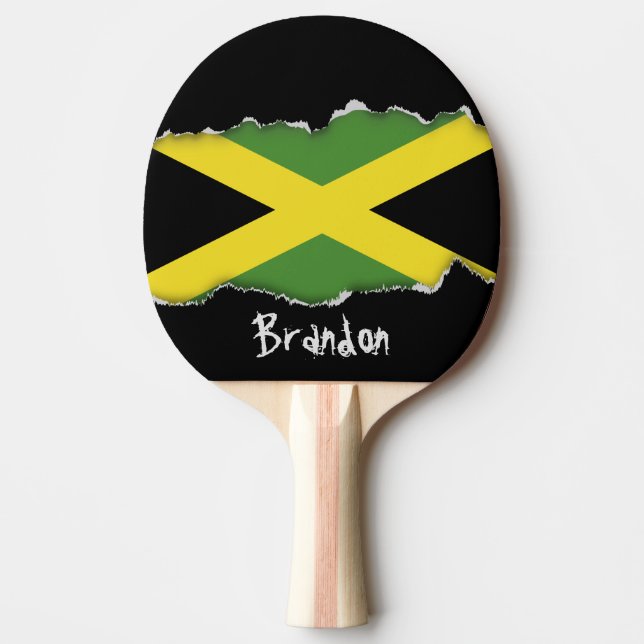 Jamaican Flag Ping Pong Paddle (Front)