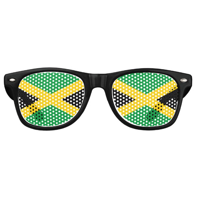 Jamaican Flag Retro Sunglasses (Front)