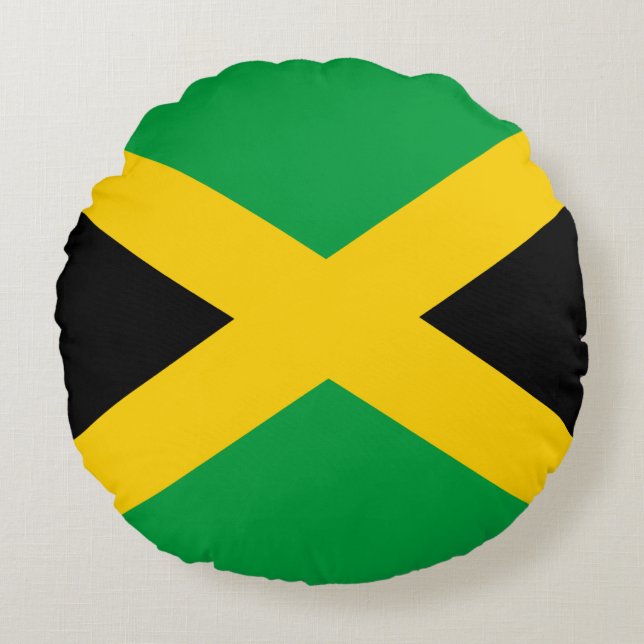 Jamaican Flag Round Pillow (Front)