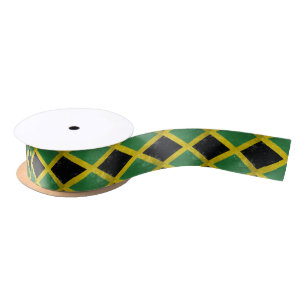 Jamaican Flag Satin Ribbon