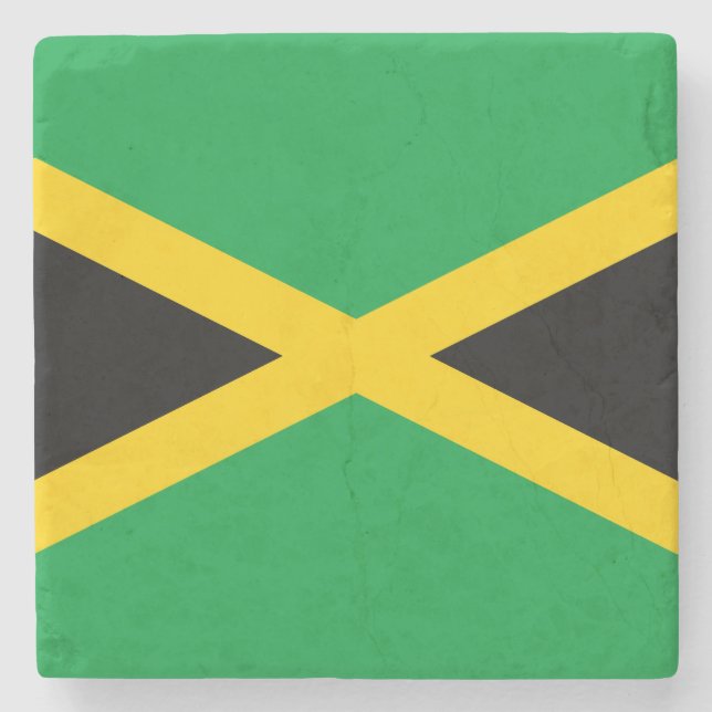 Jamaican Flag Stone Coaster (Front)