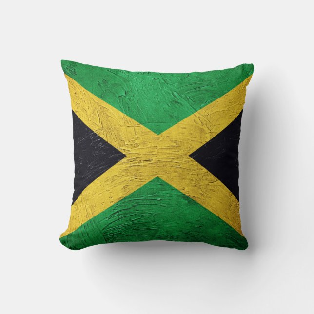 Jamaican Flag Throw Pillow (Front)
