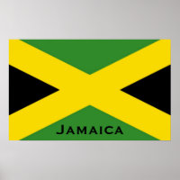 Jamaican Flag To The Edge with Jamaica Word