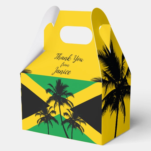 Jamaican Flag Tropical Thank You Favor Box (Front)