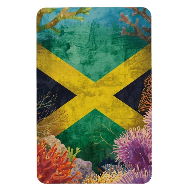 Jamaican flag under water magnet (Vertical)