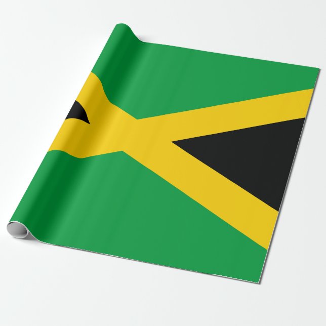 Jamaican Flag Wrapping Paper (Unrolled)