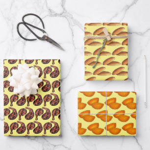 Jamaican Food Jerk Chicken Bulla Cakes Beef Patty Wrapping Paper Sheet