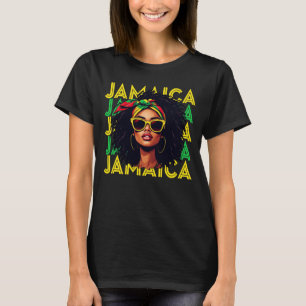 Jamaican Girl Jamaica Flag Proud Jamaican Women T-Shirt