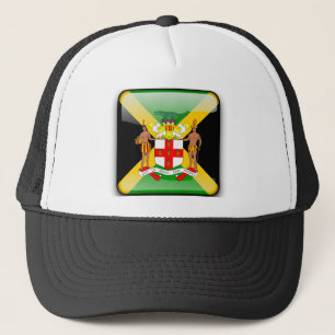Jamaican glossy flag trucker hat