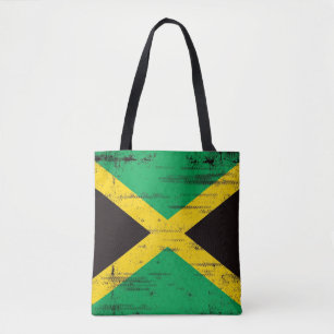 Jamaican Grunge Flag Tote Bag