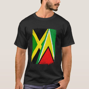Jamaican Guyanese Flag Jamaica Guyana Mix Heritage T-Shirt
