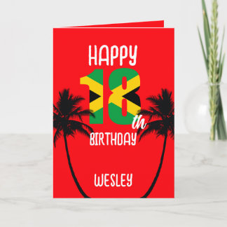 Jamaican Happy 18th Birthday Card