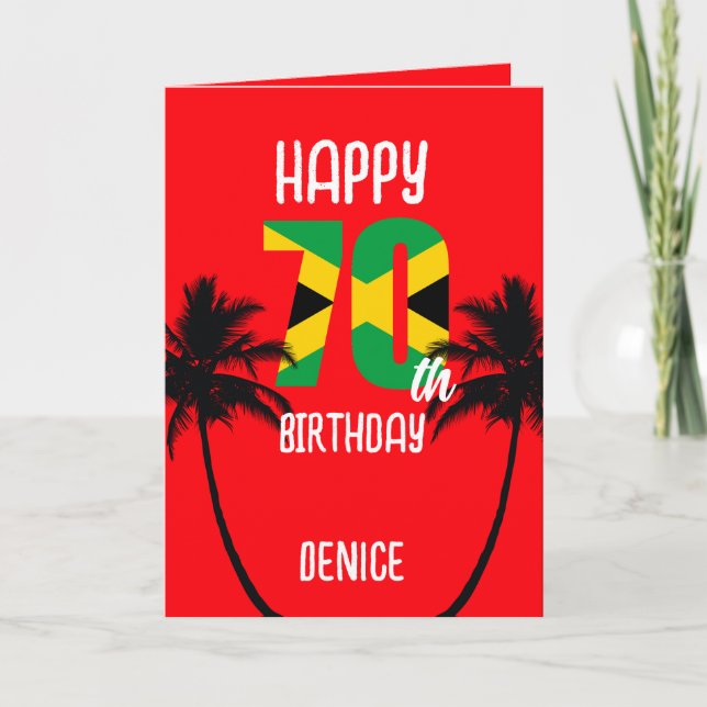 Jamaican Happy 70th Birthday Card (Front)