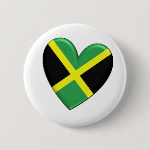 Jamaican Heart Flag 2 Inch Round Button