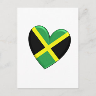 Jamaican Heart Flag Postcard