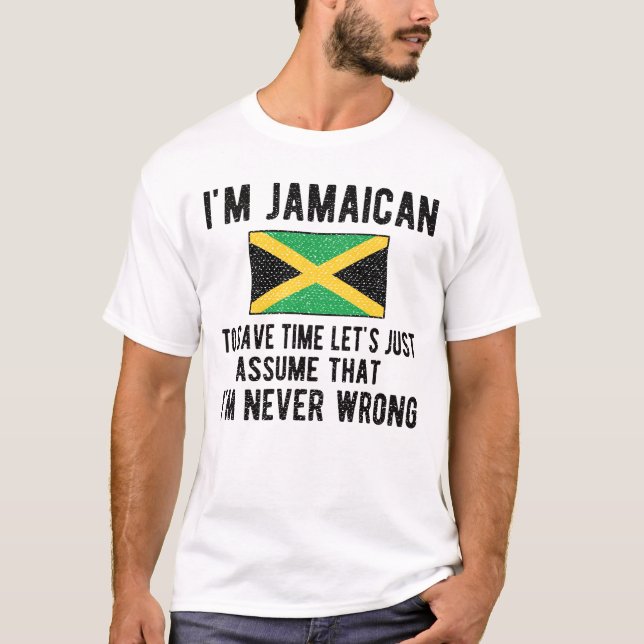 Jamaican Heritage Jamaica Roots Jamaican Flag T-Shirt (Front)
