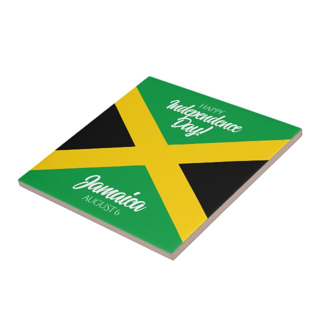 Jamaican Independence Day Jamaica National Flag Tile (Side)