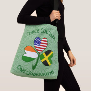 Jamaican Irish American Shamrock Flag Personalized Crossbody Bag