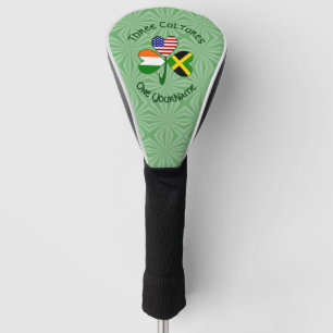 Jamaican Irish American Shamrock Flag Personalized Golf Head Cover