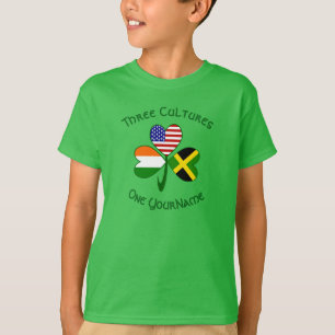 Jamaican Irish American Shamrock Flag Personalized T-Shirt