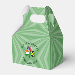 Jamaican Irish USA Flags Shamrock Personalized  Favor Box