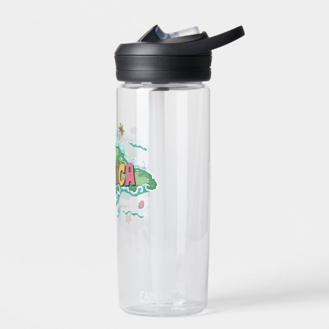 Jamaican island water colour map bottle (Left)