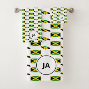 JAMAICAN MAP   Jamaica Flag Monogram Bath Towel Set