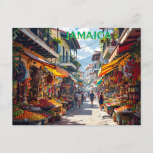 Jamaican market place postcard