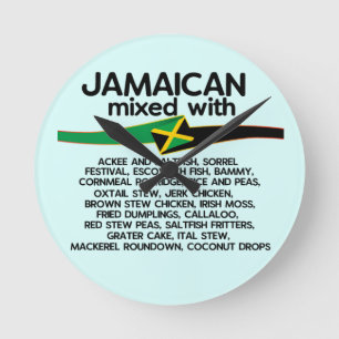 Jamaican Mixed With Jamaica Proud  Round Clock