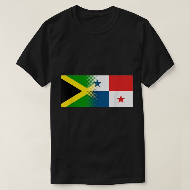 Jamaican Panamanian Flag Jamaica Panama  T-Shirt (Design Front)