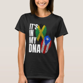 Jamaican Plus Puerto Rican Flag DNA Heritage Gift T-Shirt