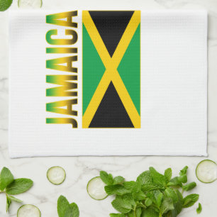 Jamaican Pride Flag Of Jamaica Kitchen Towel