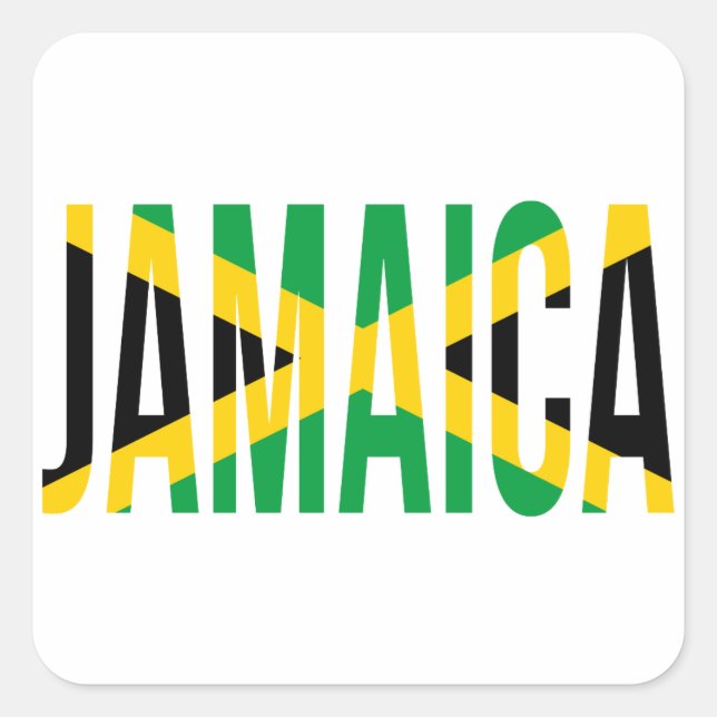 Jamaican Pride Flag Of Jamaica Square Sticker (Front)