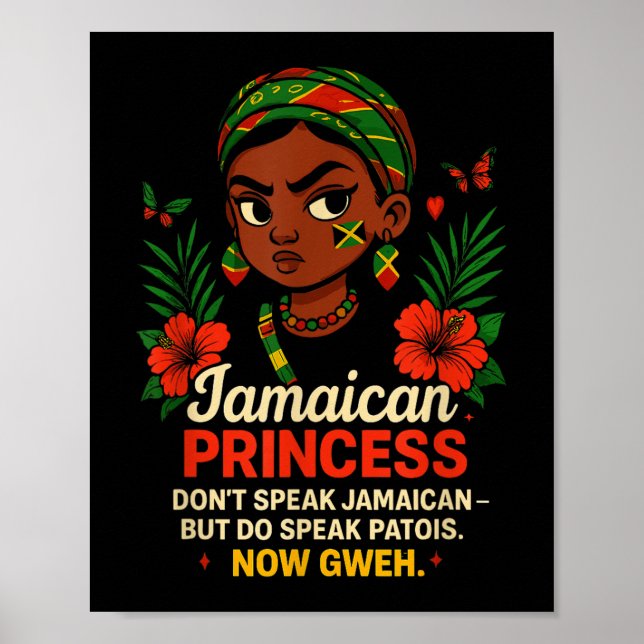 Jamaican Princess Pride Funny Apparel For Women An Poster (Front)