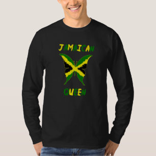 Jamaican Queen Butterfly Proud & Independent Black T-Shirt
