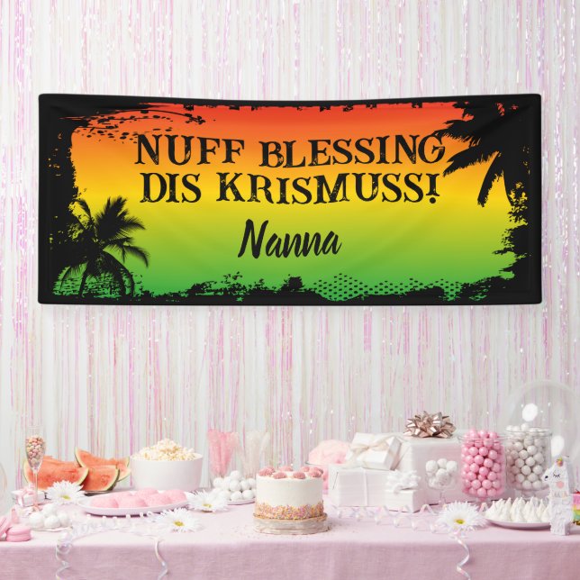 Jamaican Rasta Christmas Blessings Banner (Party)