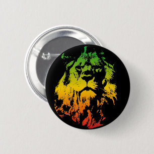 Jamaican Rasta Flag Coloured Lion 2 Inch Round Button