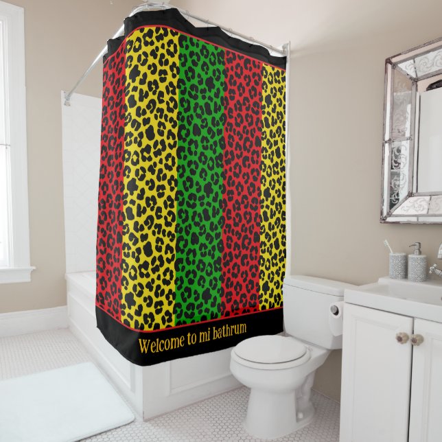 Jamaican Rasta Red Yellow Green Leopard Print (In Situ)