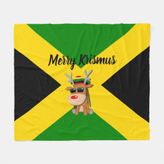 Jamaican Reindeer Christmas Blanket 