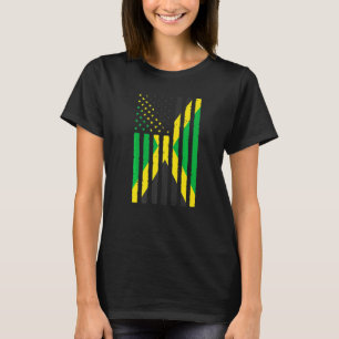 Jamaican Roots Usa Flag Heritage Half Jamaica Amer T-Shirt