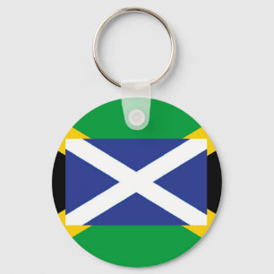 Jamaican Scottish Flag - Jamaica - Scotland Keychain