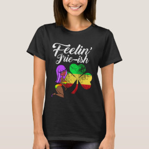 Jamaican St Patrick s Day Feelin Irie ish Rasta Gi T-Shirt