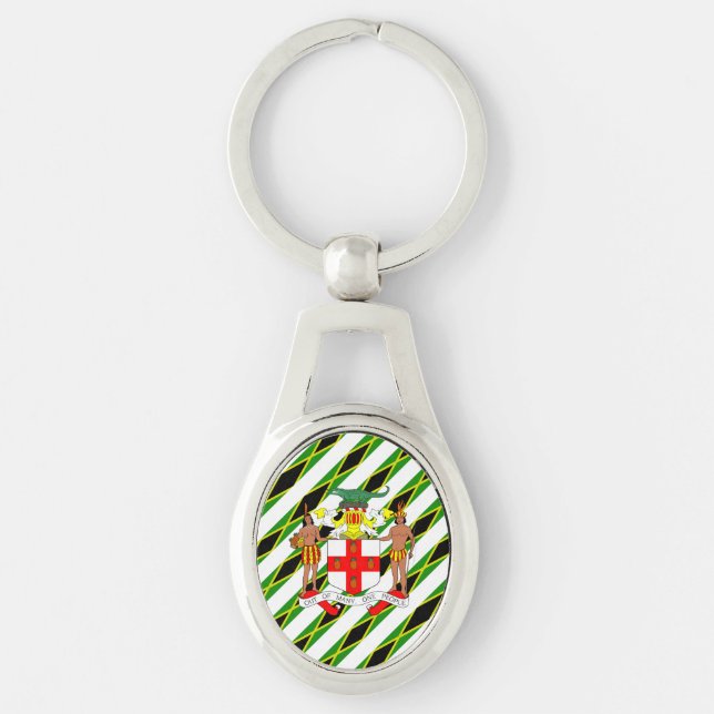 Jamaican stripes flag keychain (Front)
