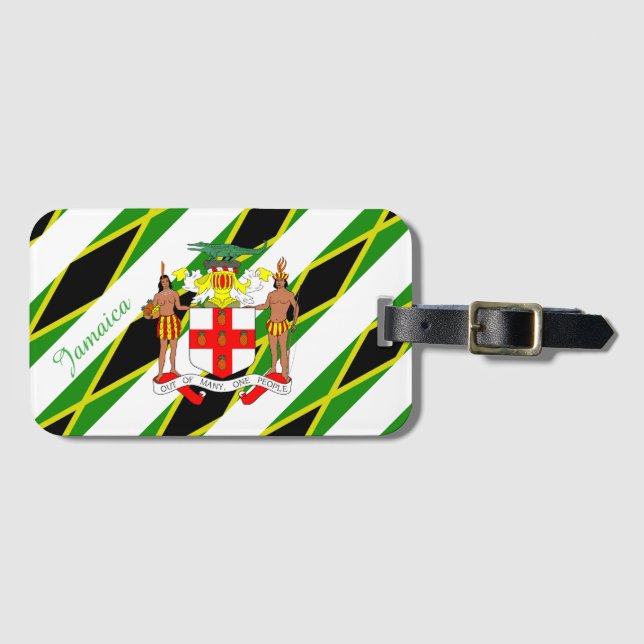 Jamaican stripes flag luggage tag (Front Horizontal)