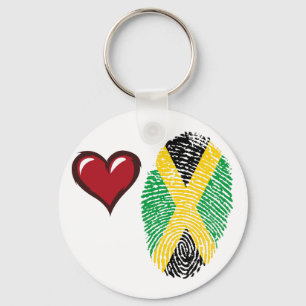 Jamaican touch fingerprint flag keychain