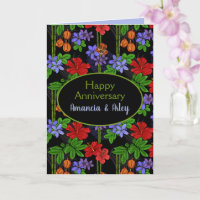 Jamaican Tropical Palms and Flowers Anniversary