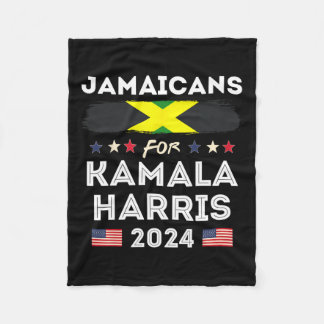 Jamaicans For Kamala Harris 2024 Jamaica Flag Patr Fleece Blanket